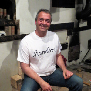 T-Shirt Götz Widmann "harmlos" weiss